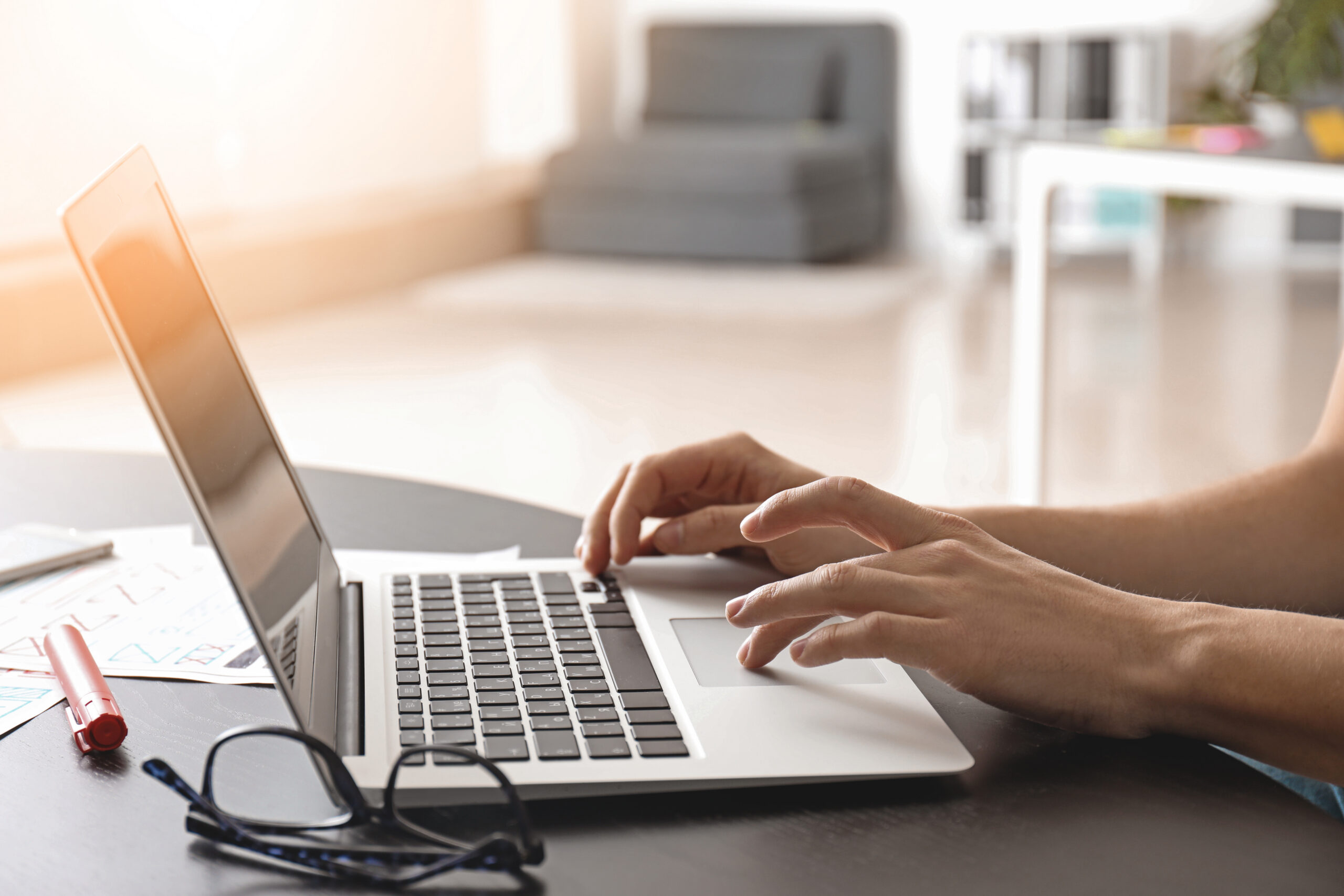 Female IT designer working in office